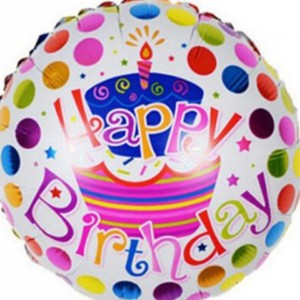 بادکنک فویلی گرد تولدت مبارک happy birtday-14539