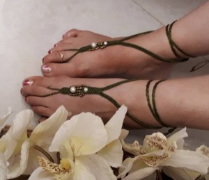 پابند تمیمه ابریشمی با مرواید پرورشی