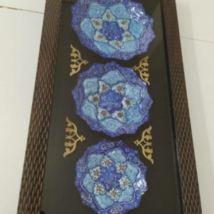 بشقاب مینا کاری شده با قاب-49907